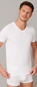 Schiesser T-Shirt mit V-Ausschnitt Long Life Soft