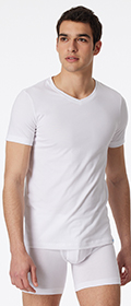 Schiesser T-Shirt mit V-Ausschnitt Long Life Cotton