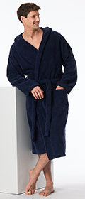 Schiesser Bademantel mit Kapuze Essentials