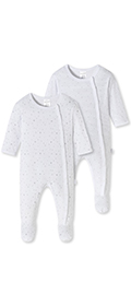 Schiesser Baby Anzug mit Fuß 2er Pack
