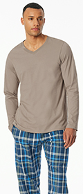 Schiesser Langarmshirt V-Ausschnitt Mix + Relax Single Jersey