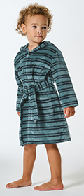 Schiesser Bademantel Velour Streifen Kids Nightwear
