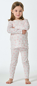 Schiesser Schlafanzug lang Doppelripp Herzchen Kids Nightwear