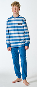 Schiesser Schlafanzug lang Bündchen Ringel Teens Nightwear