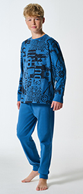 Schlafanzug lang Bündchen Teens Nightwear