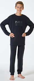 Schiesser Schlafanzug lang Sweatware Bündchen Teens Nightwear