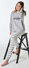 Schiesser Schlafanzug lang Bündchen Ringel Teens Nightwear