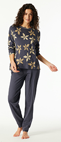Schiesser Schlafanzug lang Bündchen Comfort Nightwear