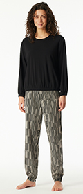 Schiesser Schlafanzug lang mit Bündchen Modern Nightwear