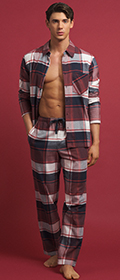 Schiesser Flanell Schlafanzug lang Selected Premium Warming