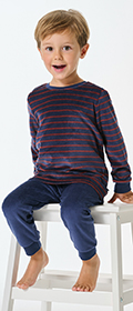 Schiesser Schlafanzug lang Velour Bündchen Boys World