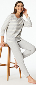 Schiesser Schlafanzug lang Frottee BündchenCasual Essentials