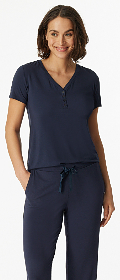 Schiesser Shirt kurzarm Henley Knopfleiste Mix+Relax